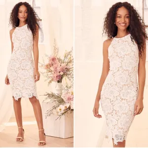LULU's Elegant Bridal Shower Reception Engagement Romantic Floral Sexy Midi thumbnail 5