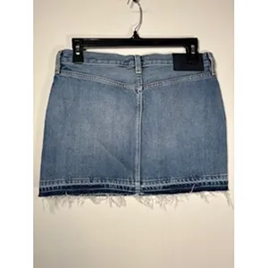 LEVI'S‎ Made & Crafted Mini Skirt 27 Blue Raw Hem Denim Premium Boho Festival thumbnail 3