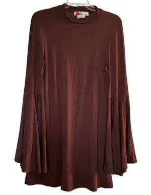 Women’s Free People Beach Dare to Dance Mini Dress in Brown Sz LG thumbnail 1