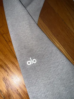 alo yoga ribbed hw 7/8 blissful legging gray ankle XS thumbnail 6