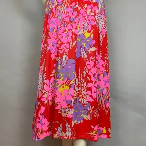 Vintage Saks Fifth Avenue‎ Dress Nightgown Floral Vibrant Gathered Bodice Slinky thumbnail 8