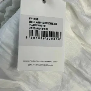 NWT Faithfull the Brand Bellamy Bridal Graduation Linen Midi Dress Plain White thumbnail 5