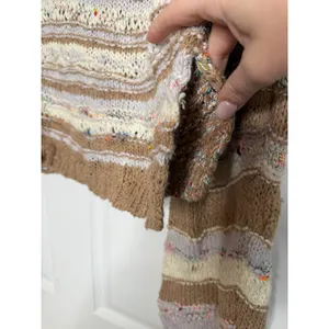 FREE‎ PEOPLE Lake Life Open Weave Crochet Oversized Boxy Fit Cropped Sweater M thumbnail 6