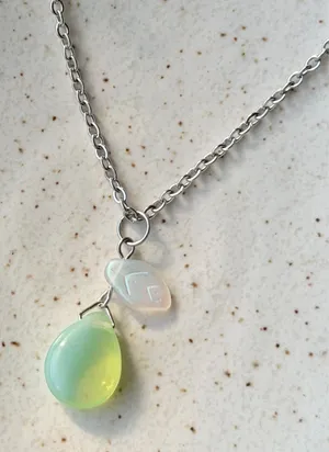 Handmade Czech glass beads boho fairy cute necklace🍐 thumbnail 1