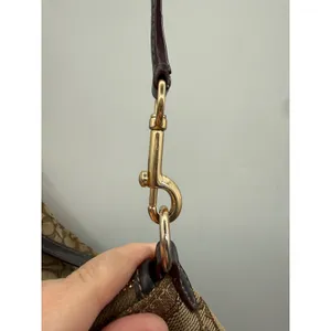Coach Kelsey Satchel Crossbody Bag Khaki Brown Signature C Jacquard‎ Canvas thumbnail 10