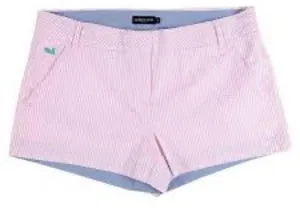The Brighton Seersucker Chino Short in Pink Stripe by Southern Marsh s… thumbnail 2
