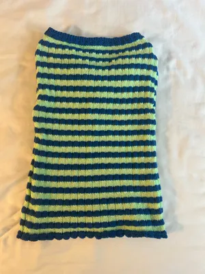 Blue and Green Twisted Knit Tube Top thumbnail 3
