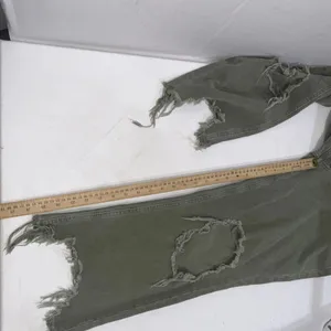Free People We The Free‎ Maggie Jeans Distressed Ripped Green Frayed Hem Size 29 thumbnail 10