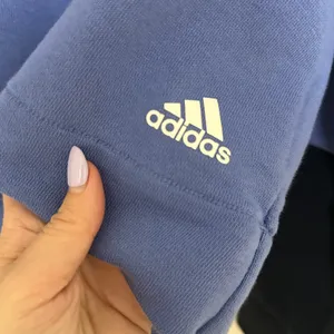 Adidas | Women's Blue Black Colorblock‎ Funnel Neck Pullover Sweatshirt, Size L thumbnail 6