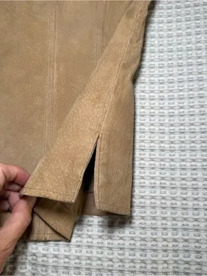 Coldwater Creek Suede Leather Jacket Women’s Large Tan Cowboy Snap Lined Western thumbnail 9
