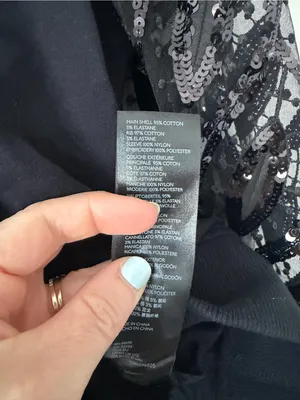 Anthropologie Maeve Black Tasha Lace Sequin Wide Sleeved Crewneck Sweatshirt S thumbnail 4