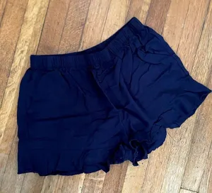 Navy blue casual frilled comfortable shorts lounge pants pockets low‎ rise thumbnail 1