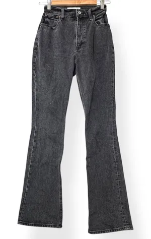 Abercrombie & Fitch 70s Vintage Flare Jeans 24/00R Black Ultra High Rise Curve thumbnail 1