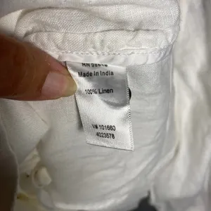 Coldwater‎ Creek Cream 100% Linen Button Front Utility Jacket Women Size 4-6 thumbnail 4
