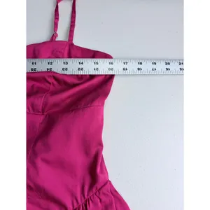 Abercrombie & Fitch Berry Dipped Waist Midi Dress Open Cutout Back M thumbnail 11