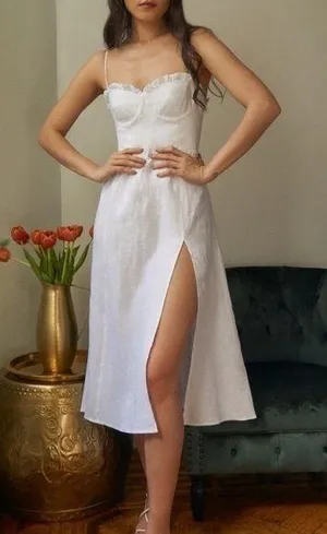 Reformation Prune Dress (White) thumbnail 1