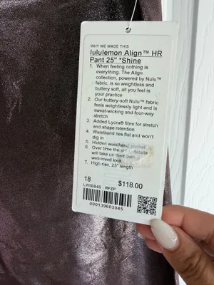 NWT Lululemon Align HR Pant 25" Shine Women's Size: 18 thumbnail 5