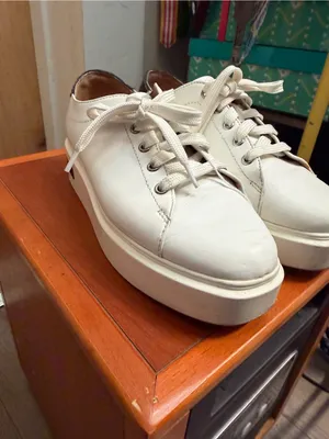 Paolo Women’s White Platform Sneakers - Chunky Casual Lace-Up Shoes. Size: 7.5 thumbnail 3