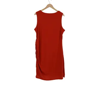 BTFBM Womens XL Burnt Orange Ruched Sleeveless Sheath Mini Dress Rust thumbnail 4