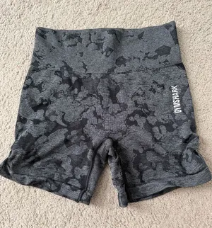 Gymshark Grey Camo High-Waist Bike Shorts thumbnail 1