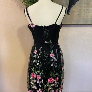NWOT Lulus Blooming For Love Black Floral Embroidered Midi Dress thumbnail 9