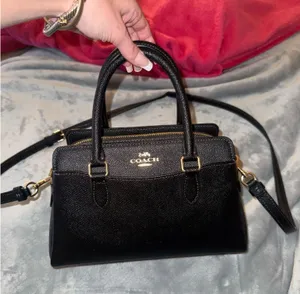 Coach Purse Black Leather thumbnail 1