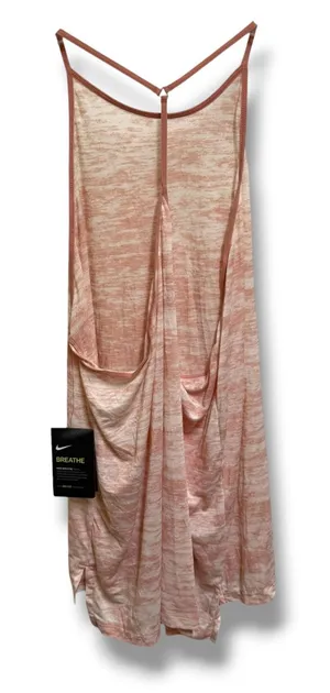 Nike Breathe Dri-FIT Open Back Training Tank Pink Space Dye XL NWT thumbnail 1