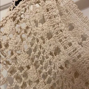 Cream Crochet Top Tan Size M thumbnail 7