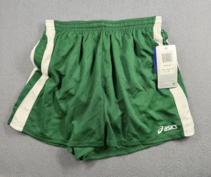 Asics Medley Shorts Womens Small Green Mesh Running Athletic Elastic Waist TF754 thumbnail 1