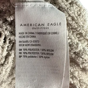 American‎ Eagle Womens XS Oatmeal Cable Knit Sweater Open Knit Cropped Pullover thumbnail 7
