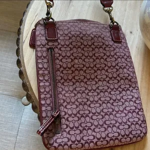 Coach Purple‎ Suede Logo Canvas Swing Pack Crossbody thumbnail 10