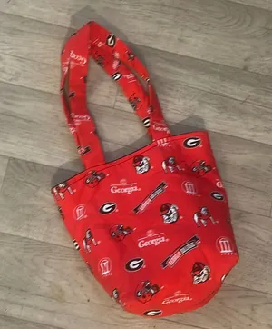Georgia bulldogs handmade bucket tote small bag thumbnail 1