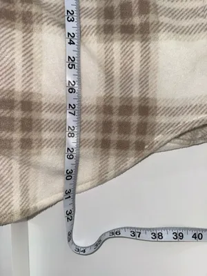 Maurices Wilder Fleece Shacket White & Cream Plaid Oversized thumbnail 11