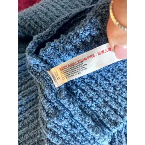 FP BEACH Free People Sky Blue Cowl Sleeveless Sweater Top CHUNKY COZY Small S thumbnail 4