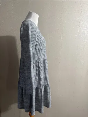 American Eagle Outfitters Heather Gray Ribbed Tiered Dress thumbnail 3