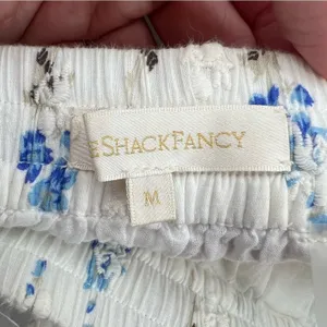 LoveShackFancy Becca Skirt brillant blue floral print sz‎ M thumbnail 6