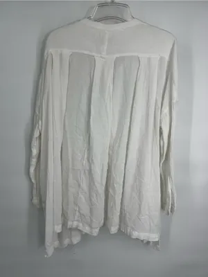 Denim & Supply Ralph Lauren White Viscose Button Down Overshirt Shirt Size L thumbnail 3