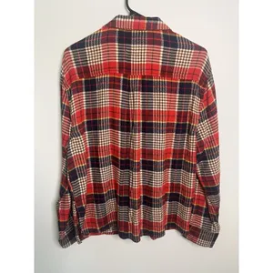 Aerie Wm Med Plaid Button Up Long Sleeve Red Blue Yellow White Fall Autumn Camp thumbnail 2