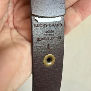 Lucky Brand Womens Leather Belt Large Brown Studded Brass Buckle Western Boho thumbnail 3