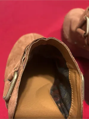 Mules by Korks Suede Tan Clog w/Buckle & Stud Trim thumbnail 5