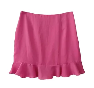 Lovers + Friends Bubblegum Pink Ruffle Braxton Mini Skirt Sz M thumbnail 3