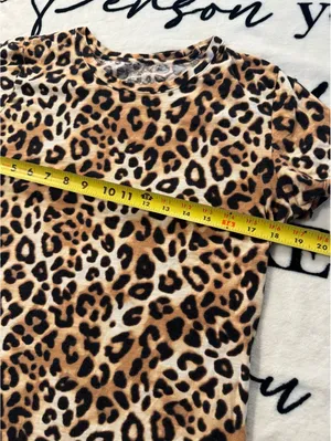 PINK short-sleeve t-shirt with a classic leopard print Size M thumbnail 6