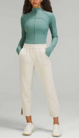 LULULEMON- Brushed Softstreme Split-Hem High-Rise Crop Natural Ivory Athletic thumbnail 1