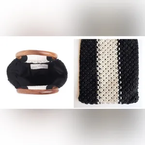 Laude‎ The Label Gabby Black Cream Macrame Bag thumbnail 4