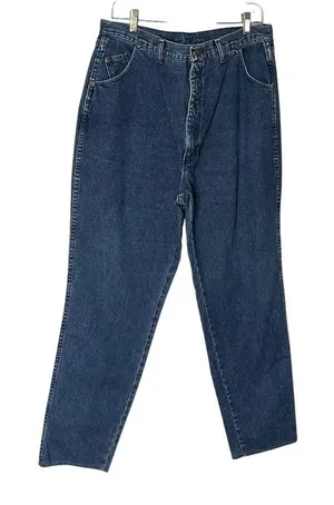 WRANGLER Silverlake Jeans Barebottom Blue Denim Dark Wash Size 19/20 VINTAGE thumbnail 1