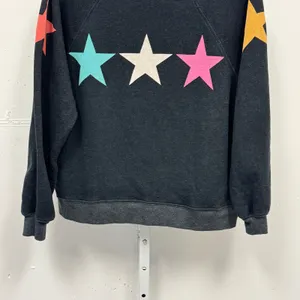 Wildfox Couture Multi Color Star Graphic Raglan Sweatshirt Gray Small Sample thumbnail 4
