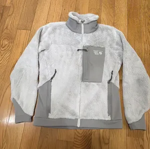 Women’s Small Mountain Hardwear Fleece Jacket Gray Monkey Polartec Full Zip thumbnail 1