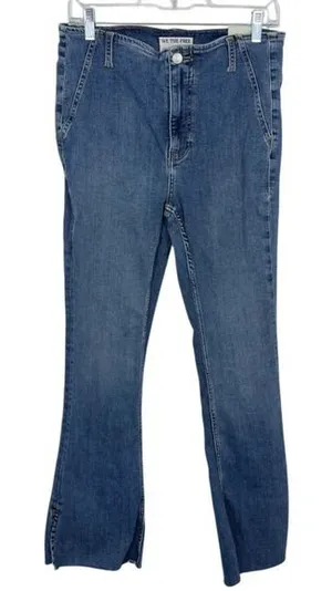 We The Free Free People Level Up Slit Bootcut Jeans Medium Wash Size‎ 30 Boho thumbnail 1