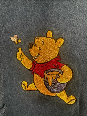Disney H97. Blue Winnie the Pooh Graphic Hoodie Sweatshirt size small thumbnail 2