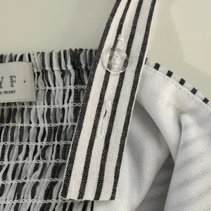 WAYF‎ Striped Peplum Camisole Top Black White Linen Blend Button Front Large NWT thumbnail 6